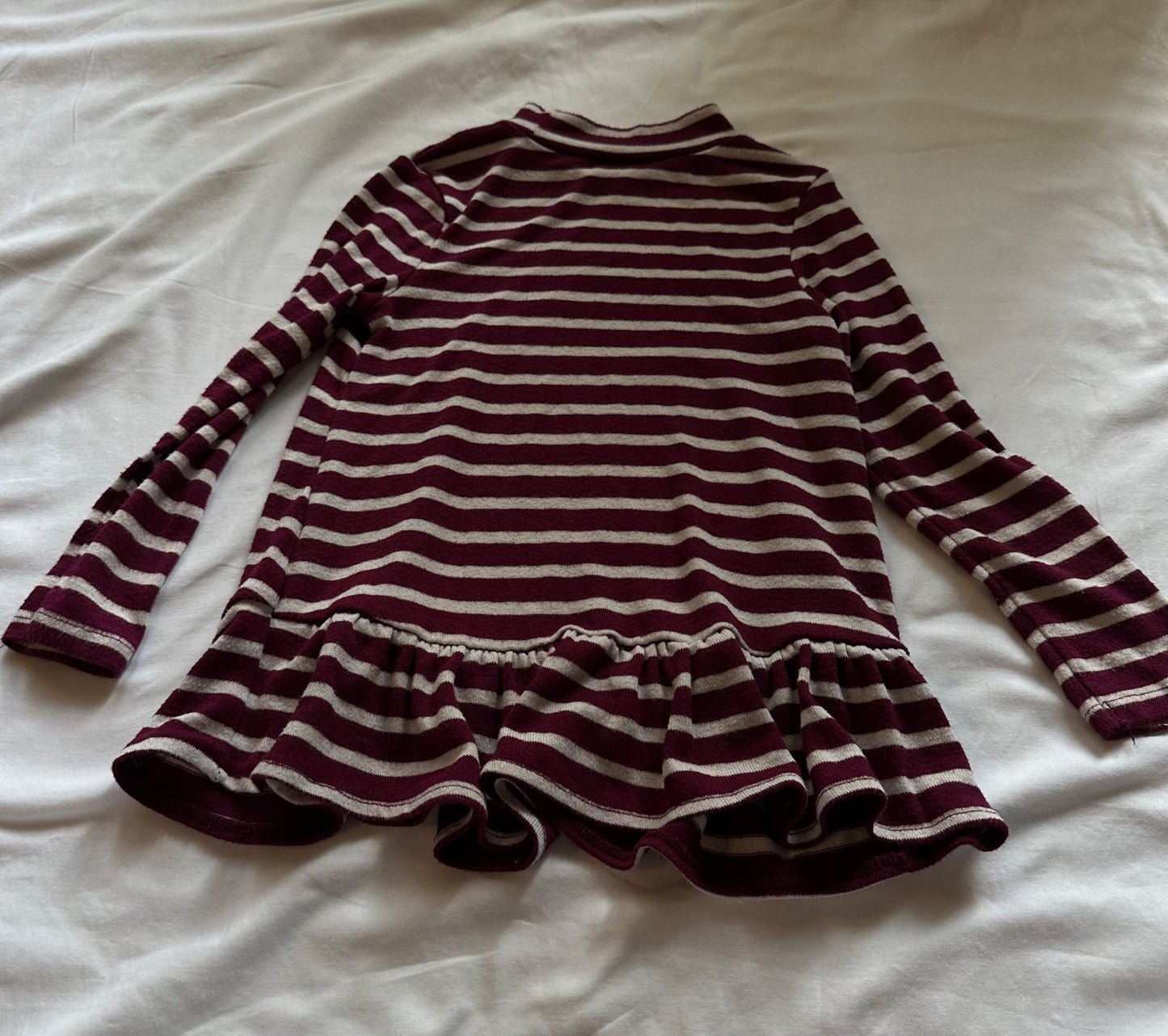 Maroon and white striped tunic, Kids 4/4T