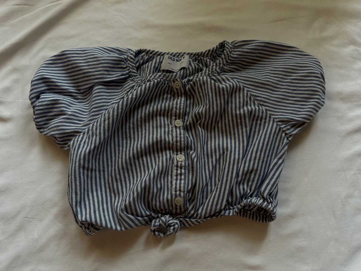 Old navy tie up stripe shirt, Kids 6/6X