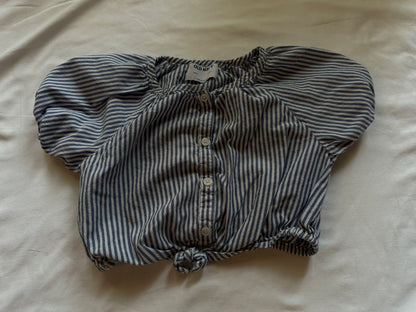 Old navy tie up stripe shirt, Kids 6/6X