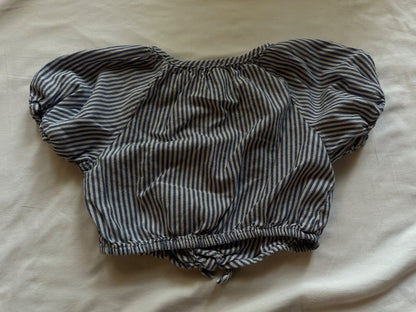 Old navy tie up stripe shirt, Kids 6/6X
