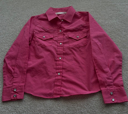 Girls pink western shirt, Kids 6/6X