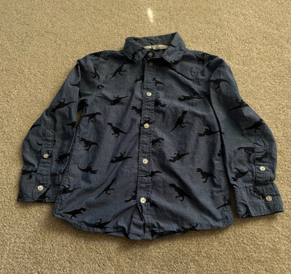 Boys Dinosaur button up, Kids 4/4T