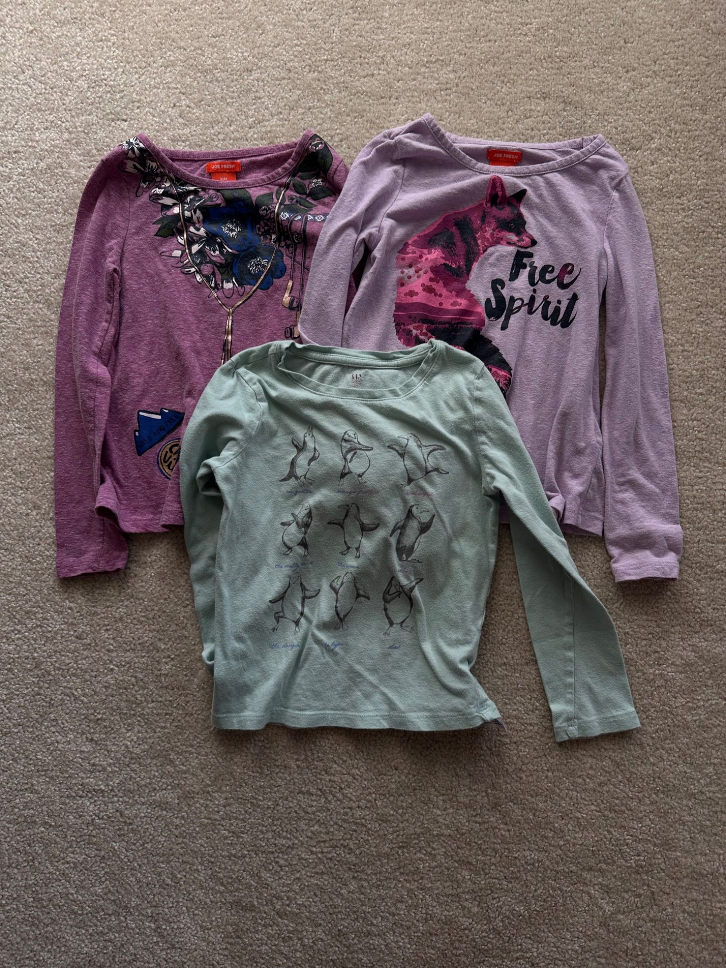 Girls long sleeve shirt bundle, Kids 6/6X