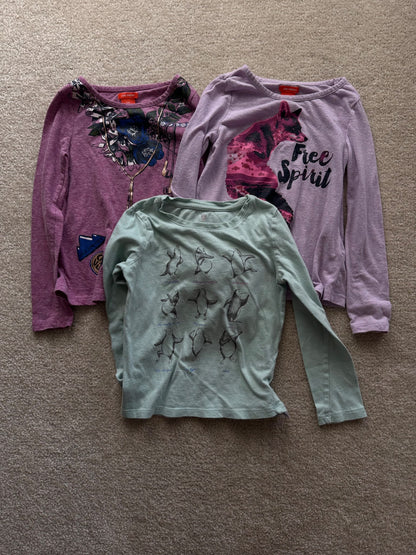 Girls long sleeve shirt bundle, Kids 6/6X