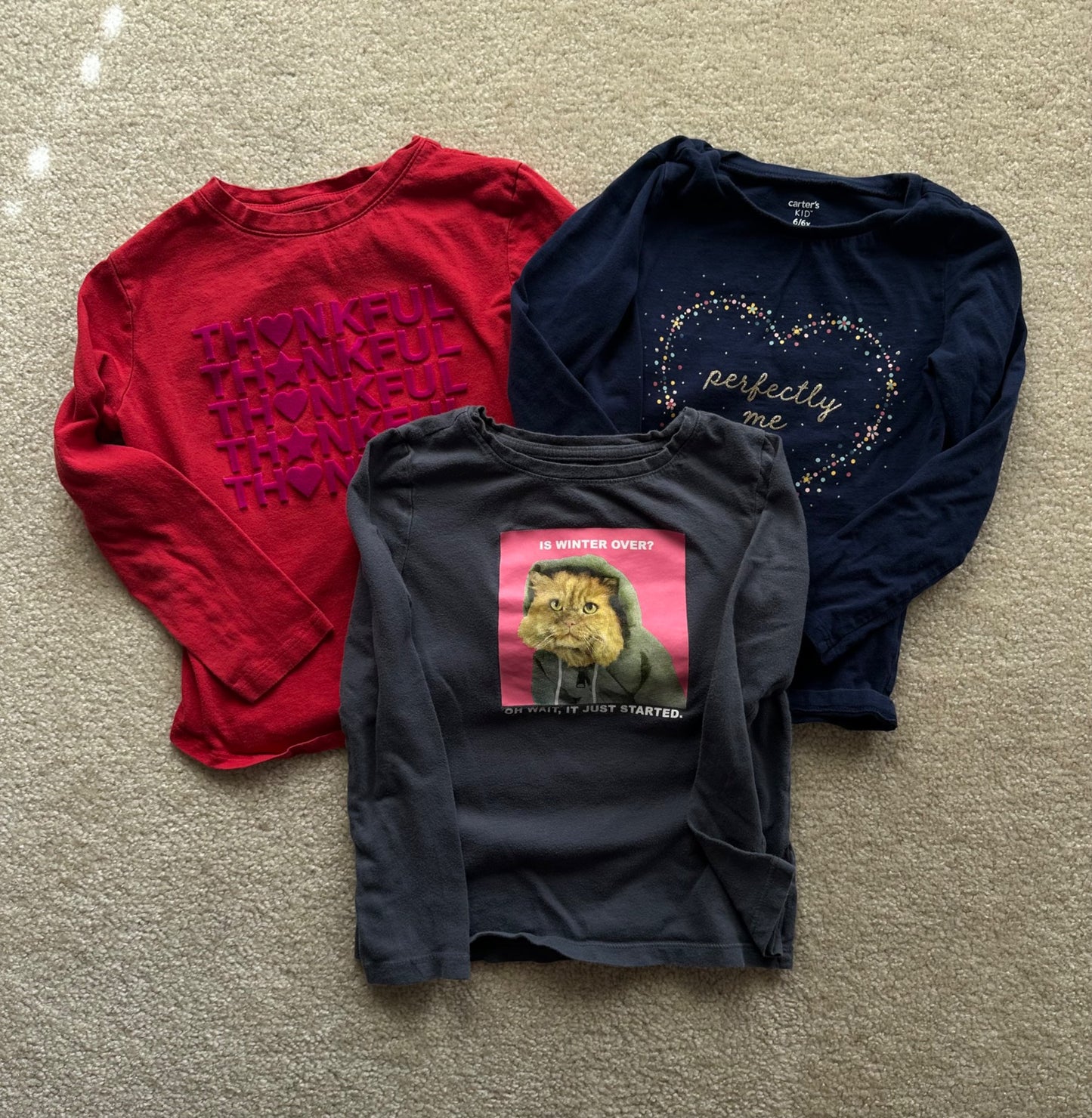 Girls long sleeve shirt bundle, Kids 6/6X