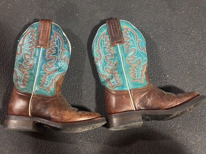 Teal and brown cowboy boots 9, Shoes 9 (Toddler:2-4yr)