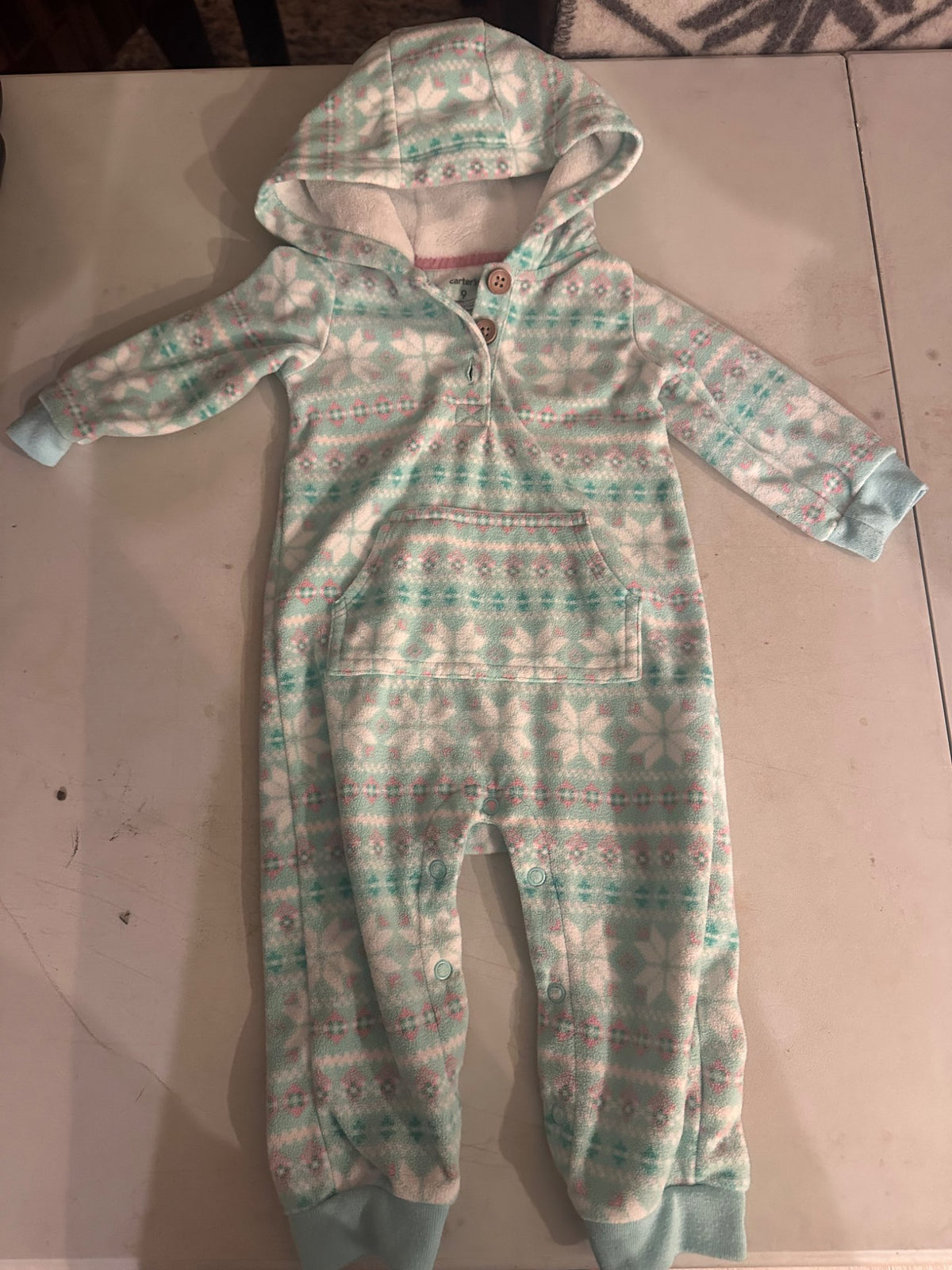 Cosy fleece romper, size 9mo, Kids 9 Month (6-9M)