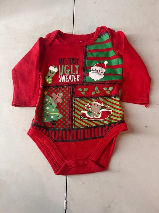 My first ugly sweater onesie size 9mo, Kids 9 Month (6-9M)