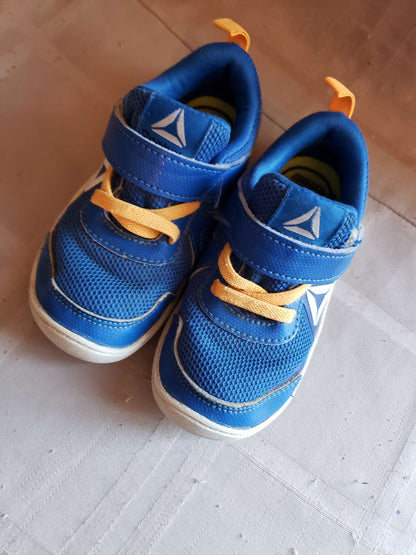 7T - Blue and Orange sneakers, Shoes 7 (Walkers:12-24 mth)