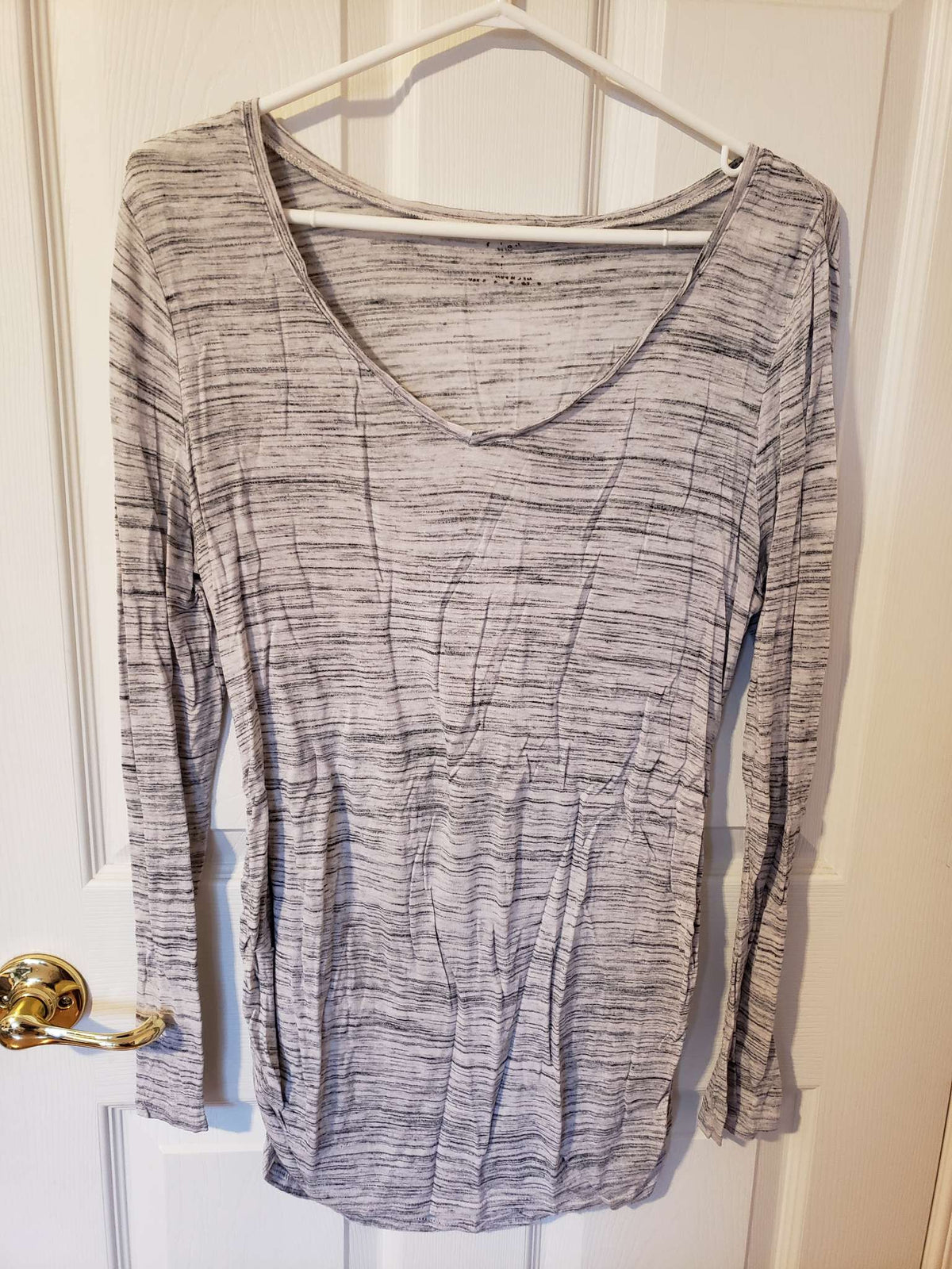 Heathered grey long sleeve top, Medium, Maternity M (8-10)