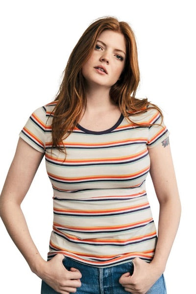 Boob Design Retro Stripe Nursing Tee, Maternity S (4-6)