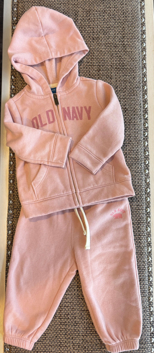 Old Navy Pink Sweat Suit, Kids 12 Month (9-12M)