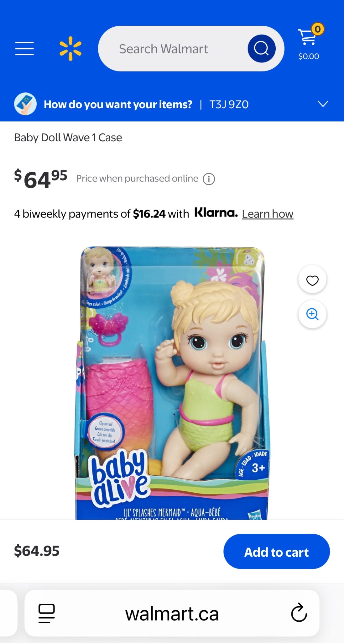 BABY ALIVE LIL’ Splashes Mermaid - water play baby doll