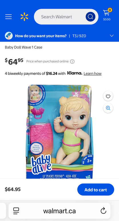 BABY ALIVE LIL’ Splashes Mermaid - water play baby doll