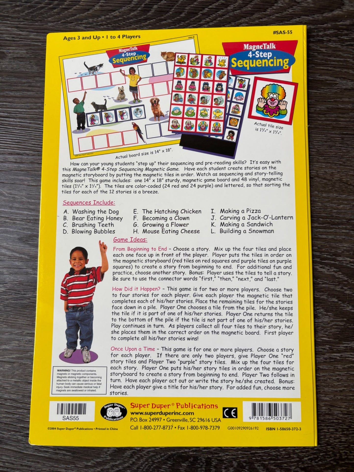 NEW Super Duper Publications Sequencing magnetic game board