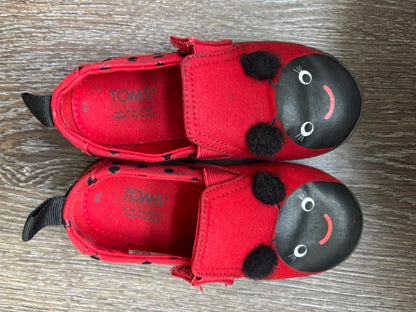 Size 9T adorable TOM’s alpargata ladybug shoes , Shoes 9 (Toddler:2-4yr)