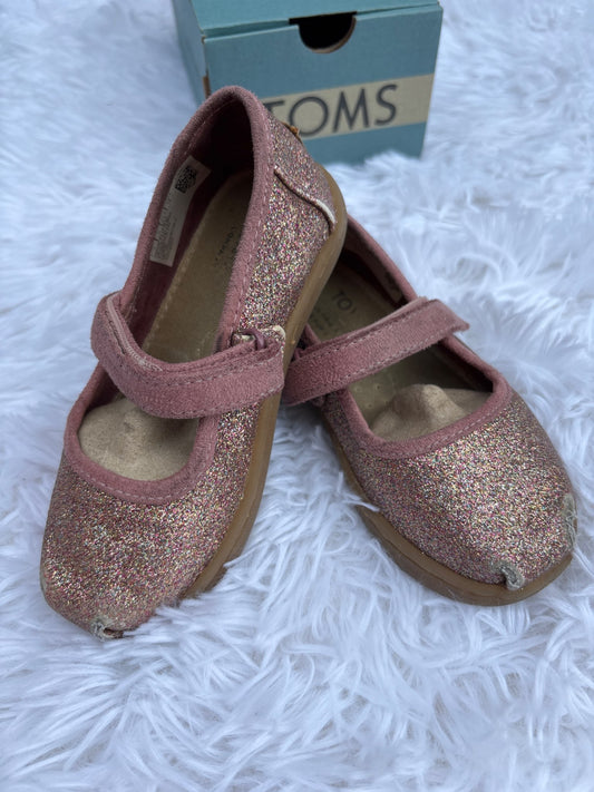 TOMS “Mary Jane Sparkle Glitter” girls’ shoes, 7T, Shoes 7 (Walkers:12-24 mth)