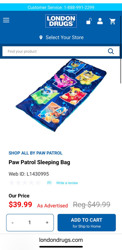 PAW PATROL sleeping bag - Nickelodeon