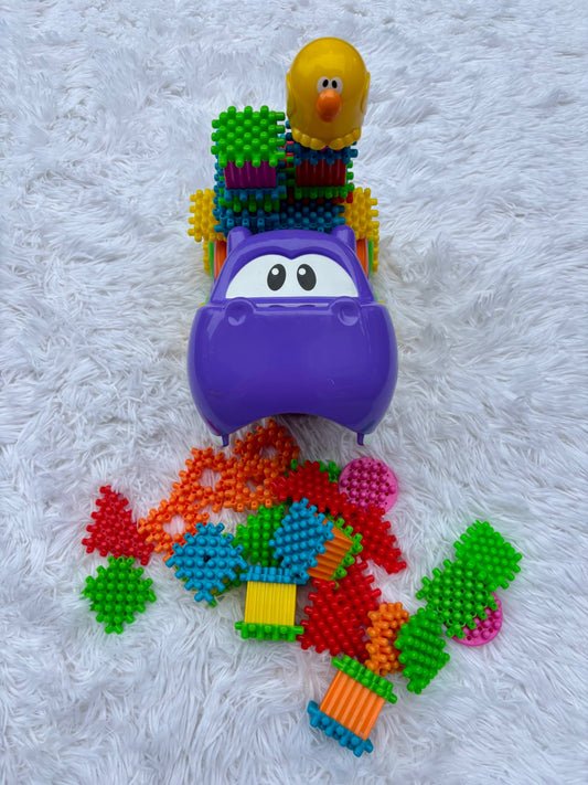 Playskool clipo hippo bristle building blocks
