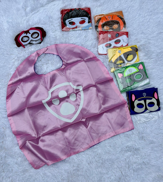 Set of 7 PAW PATROL dress-up capes with masks- fits approx age 3-8, Kids 4/4T