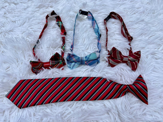 3 adjustable bow ties (24M - 4Y), 1 clip on tie