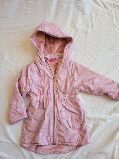 Heart Pink Jacket - 4T (Fuzzy Liner), Kids 4/4T
