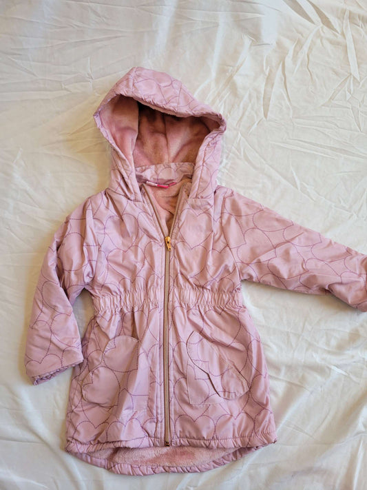 Heart Pink Jacket - 4T (Fuzzy Liner), Kids 4/4T