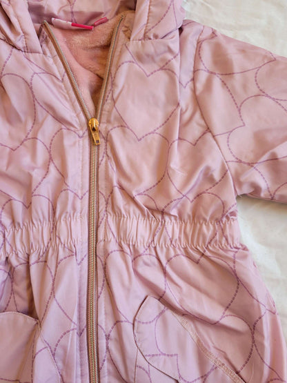 Heart Pink Jacket - 4T (Fuzzy Liner), Kids 4/4T