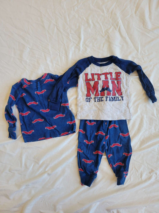 "Little Man" Moustache 3-Piece PJ Set (24 Months), Kids 24 Month (18-24M)