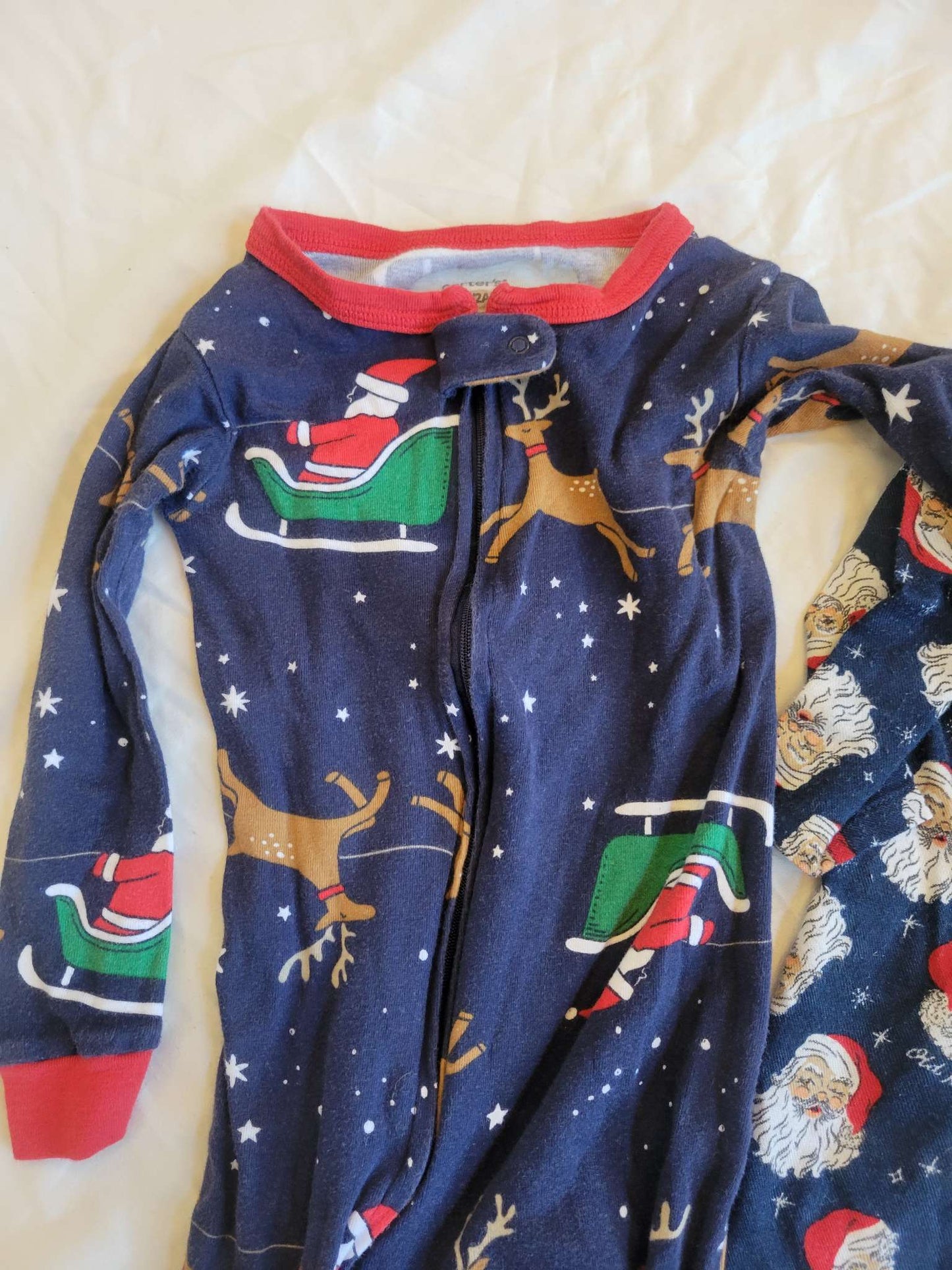 Santa Pjs & Reindeer Zip-Up pjs (2T), Kids 2T