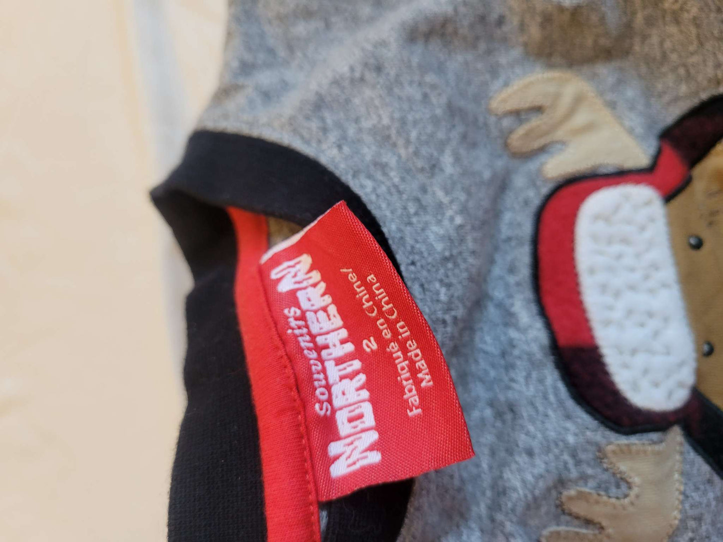 Red Merry & Bright Reindeer Long Sleeve & Gray Canadian Moose (2T), Kids 2T