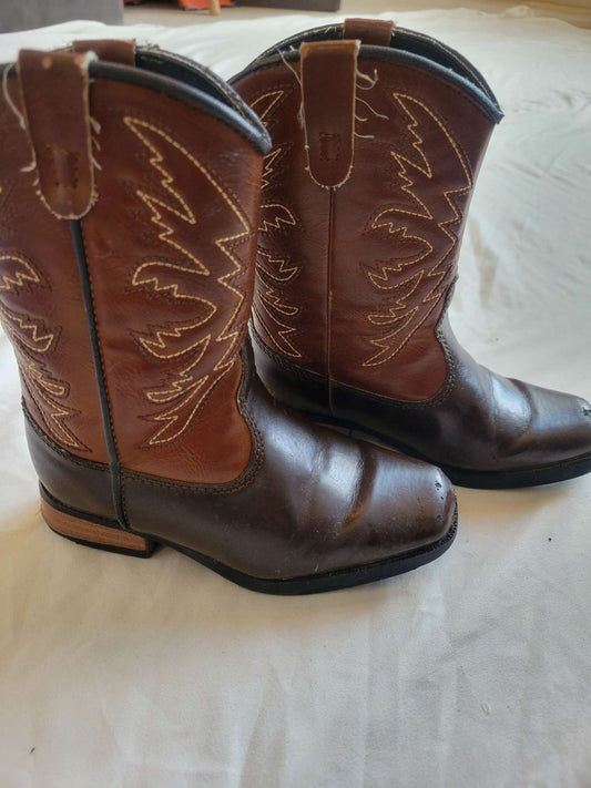 Cowboy Boots (Light Brown & Dark Brown) - Size 8.5, Shoes 8.5 (Toddler:2-4yr)