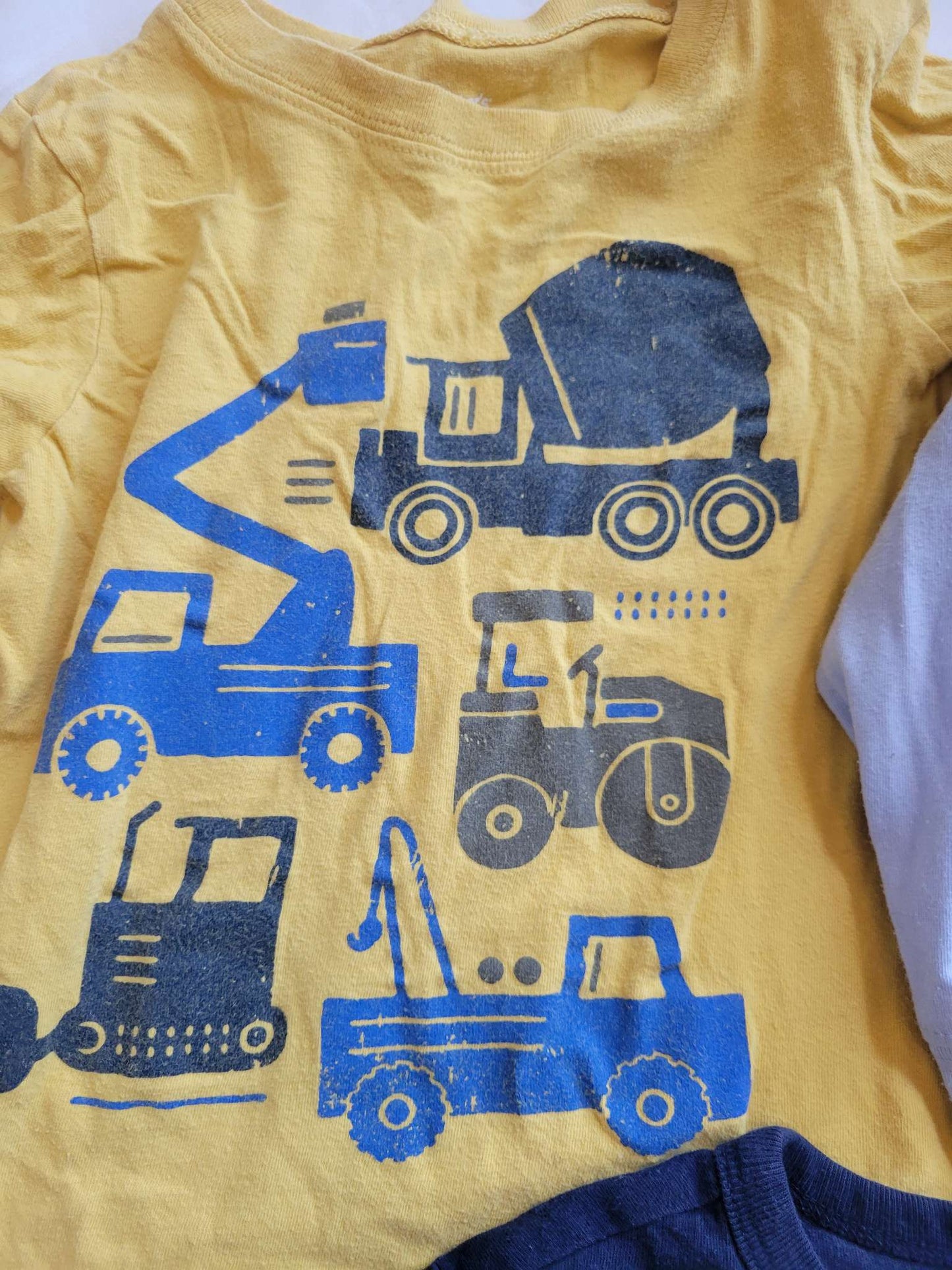 3 Long Sleeve shirts  (3T)- Construction (yellow), Monster Truck (Blue) and Fire Truck (Blue) , Kids 3T