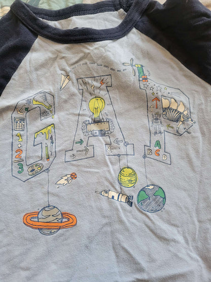 3 Long Sleeve Shirts (3T) - Airplanes, Science and Double Decker Bus, Kids 3T