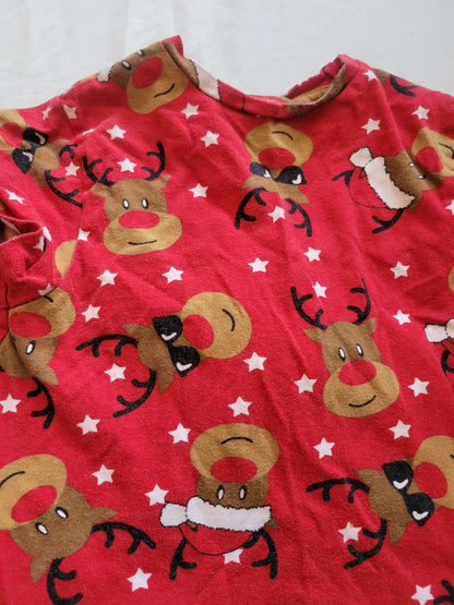 Three Christmas Shirts (4T) - Reindeers, Dinos on Skis & Feliz Navidad, Kids 3T