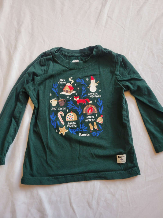 Roots - Long Sleeve Christmas Shirt (4T) - Excellent Condition, Kids 4/4T