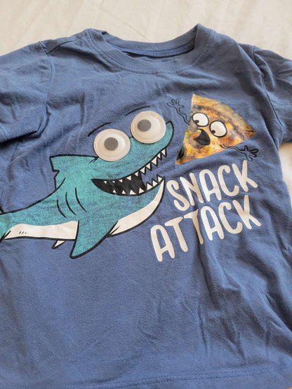 3 Short Sleeve Shirts - Pizza Shark, Monster Pizza and Dear Babysitter (3T), Kids 3T