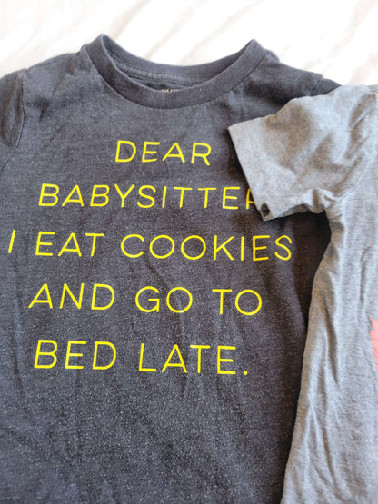 3 Short Sleeve Shirts - Pizza Shark, Monster Pizza and Dear Babysitter (3T), Kids 3T