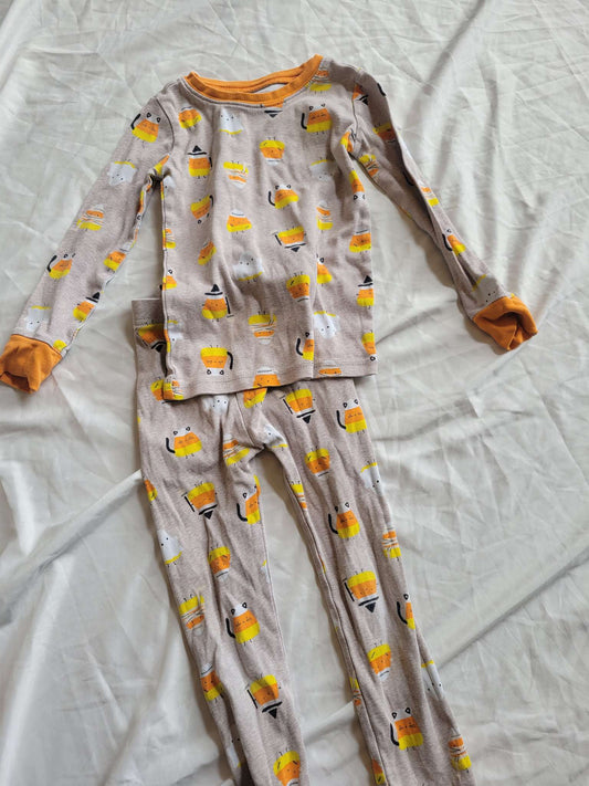 Halloween Pjs - Candy Corn Cats & Ghosts (5T), Kids 5/5T (extra small)