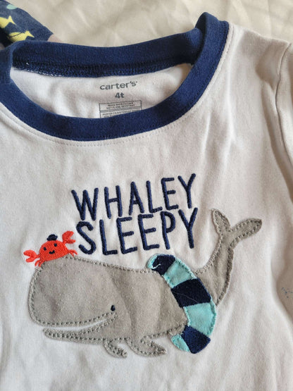 2 Short Sleeve Pjs - Whales (4T), Kids 4/4T