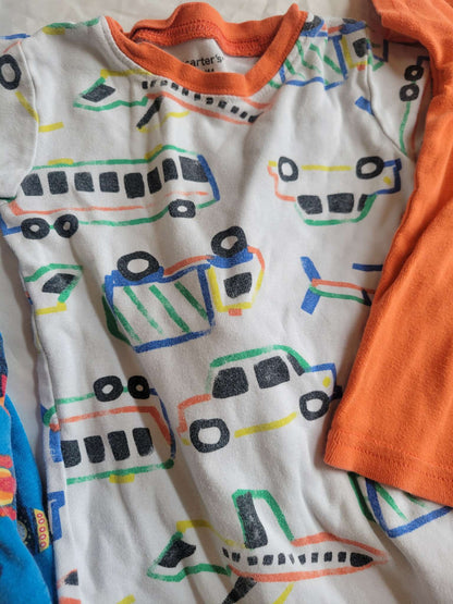 2 Pjs - Rocket Ships & White Transportation (4T) , Kids 4/4T