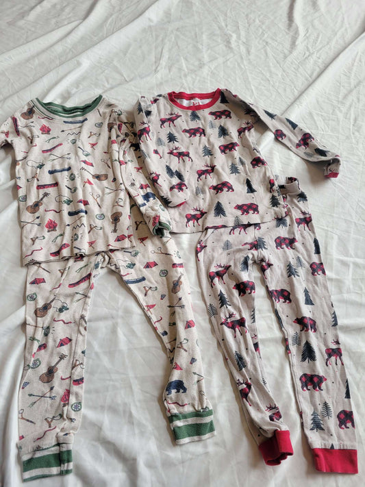 2 Sets of PJs -  Canoe/Campfire & Moose/Bears (4T) , Kids 4/4T