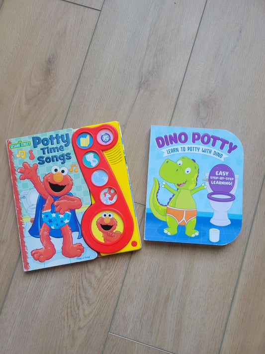 2 Potty Training Books -  Potty Time Songs with Elmo & Dino Potty