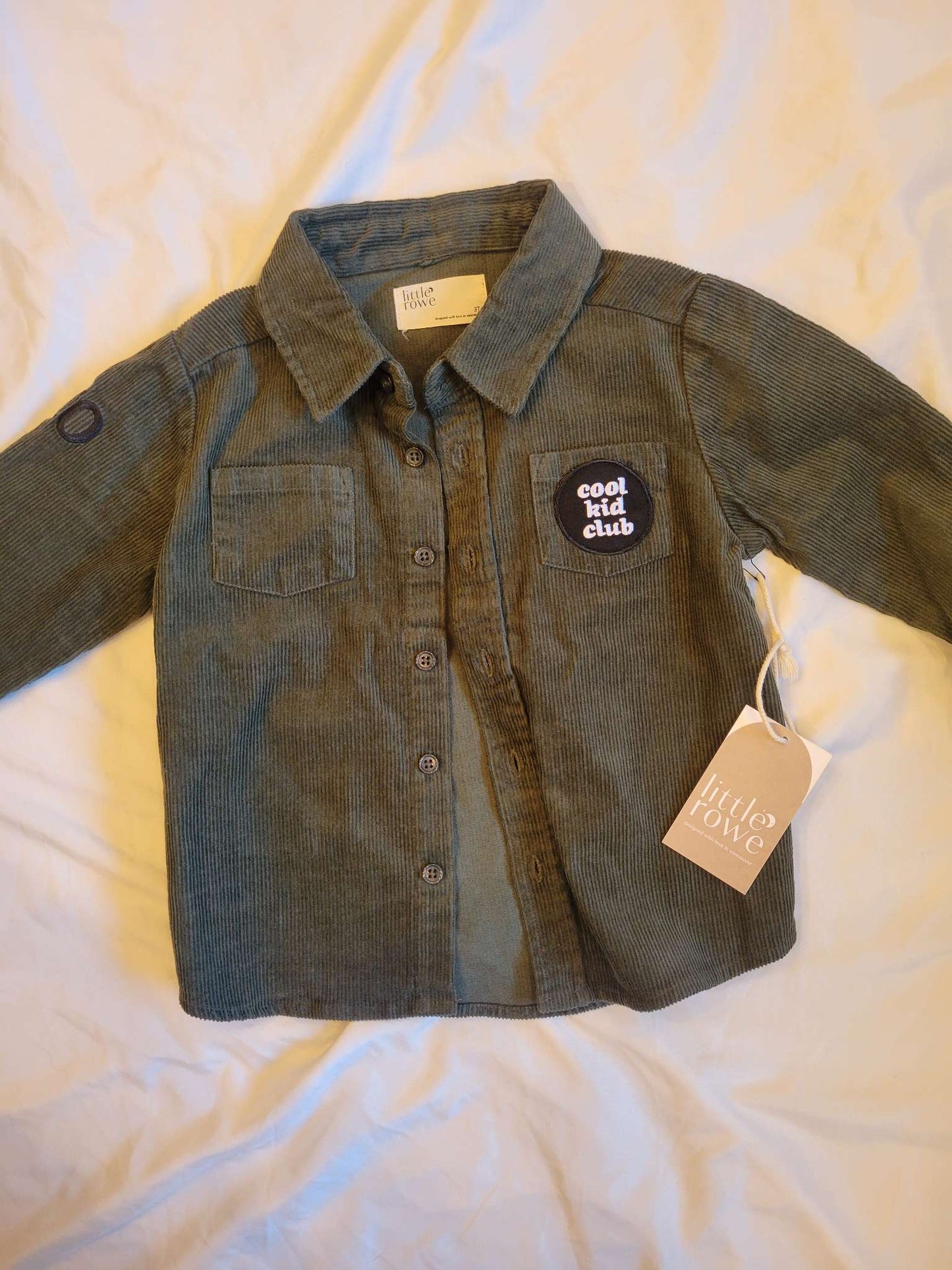 New - Corduroy Shacket (Green) -  3T, Kids 3T