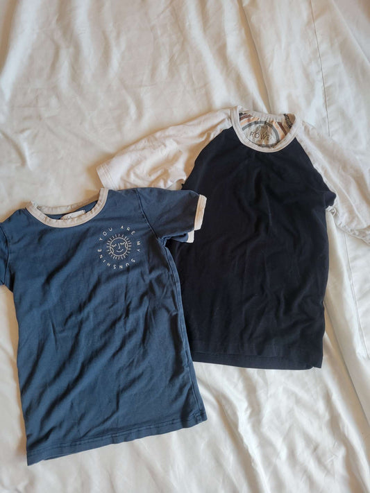 2 Little Rowe Shirts - "You are my Sunshine" & Black/White - Bamboo - 3T , Kids 3T