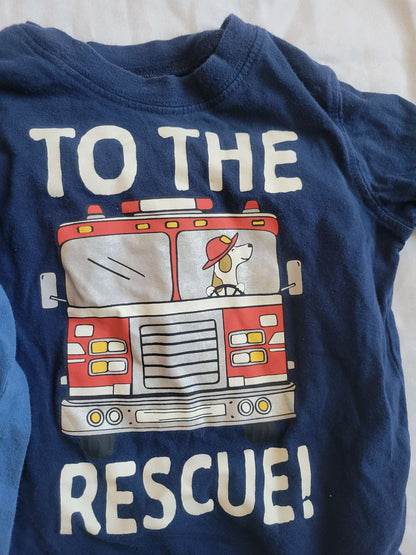 3 Long Sleeve Shirts - Gray Fox/Blue sports balls/Fire Dog 3T, Kids 3T