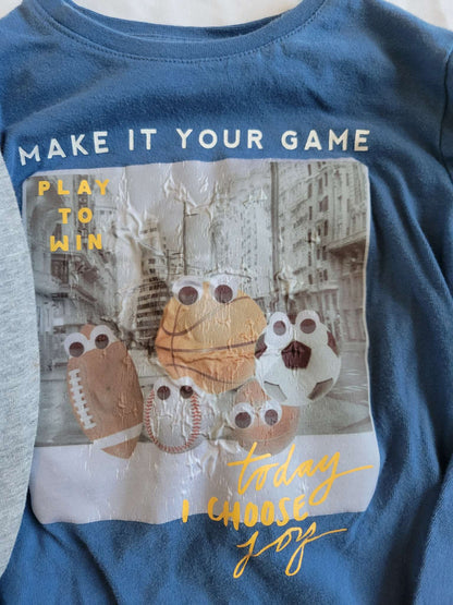 3 Long Sleeve Shirts - Gray Fox/Blue sports balls/Fire Dog 3T, Kids 3T