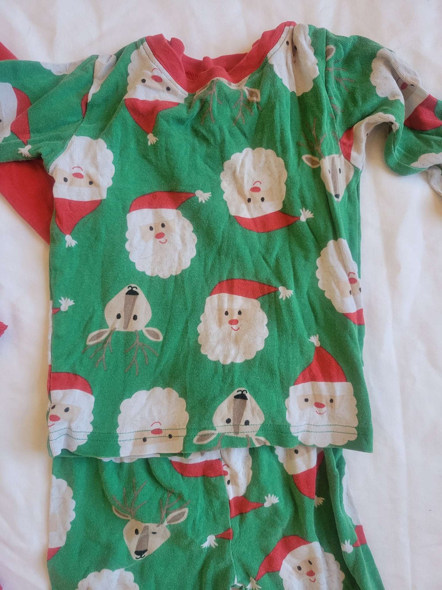 Christmas Bundle - Green Santa/Reindeer Pjs, Red Reindeer Shirt / red pj pants - 3T, Kids 3T