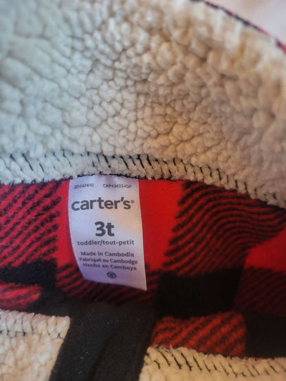 2 Tops - Blue/Red Stripped Sweater & Black/Red Fleecey, Kids 3T