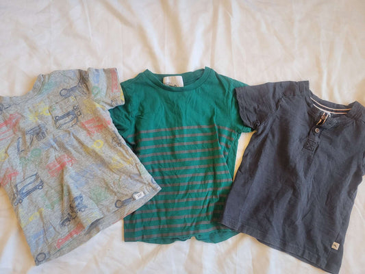 3 Tshirt Bundle -  Green TShirt / Blue Tshirt / Gray Construction Vehicles (3T), Kids 3T